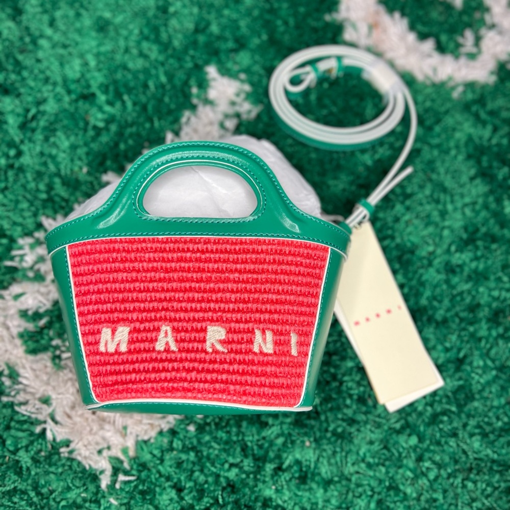 Marni Dry Rose Cypress Mini Tote